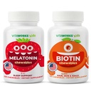 Otroci Melatonin 1mg Žvečilni izdelki + Biotin 5000mcg Žvečilni dodatki
