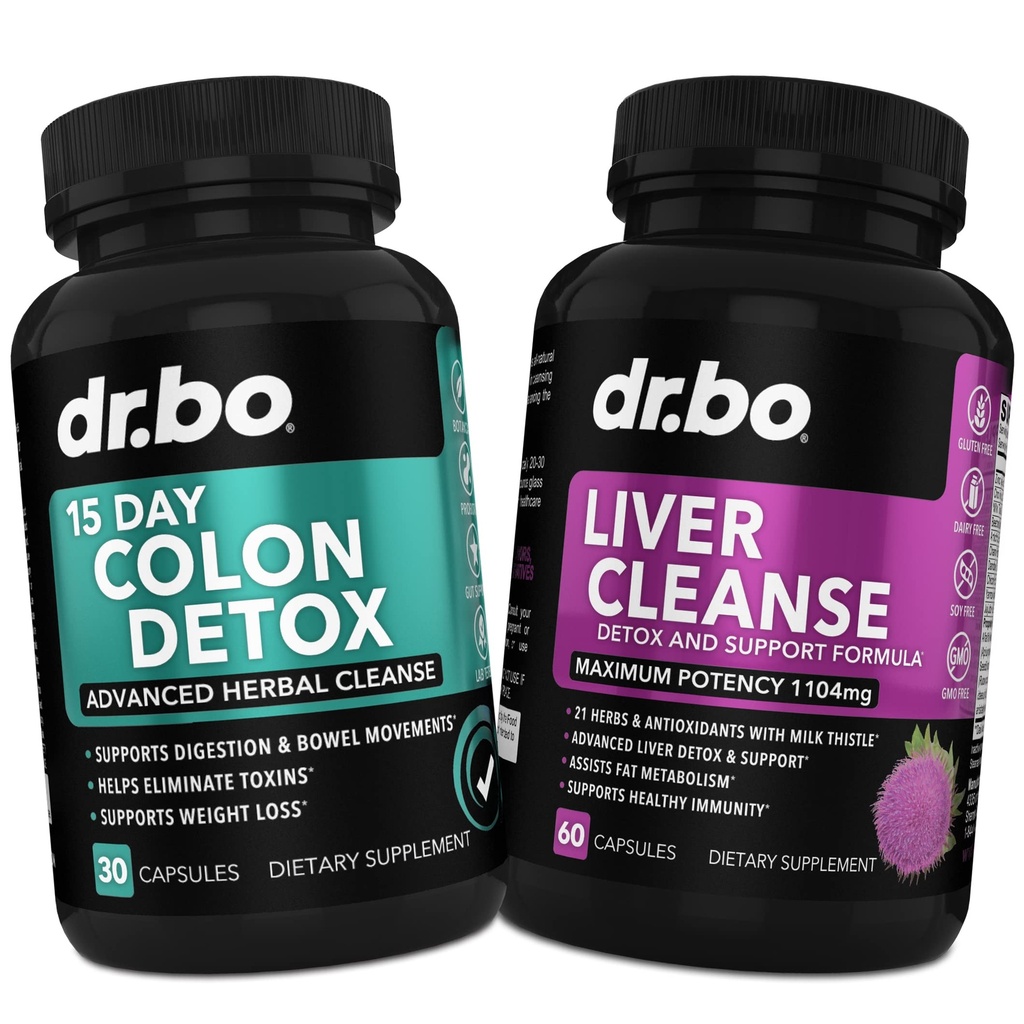Colon & jetra čiščenje Detox podpora - 15 dan črevesna čistilne tablete & probiotik za napenjanje in dnevno zaprtje olajšave - mleko Thistle Dandelion Caps & Aid Gallbladder dodatki