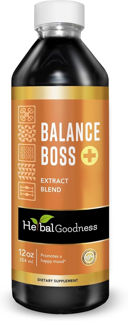 Zeliščna dobrota Srečna podpora razpoloženju - St Johns Vredno spodbuja sprostitev in mir, Rhodiola Rosea Balance Boss 12 Fl. oz