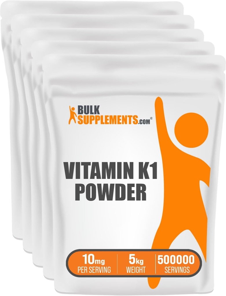 BulkSupplements.com Vitamin K1 Powder - Vitamin K1 Dopolnilo za zdravje kosti in srca - Gluten Free, 10mg na serviranje, 1kg (2,2 lbs) (Pack of 1)