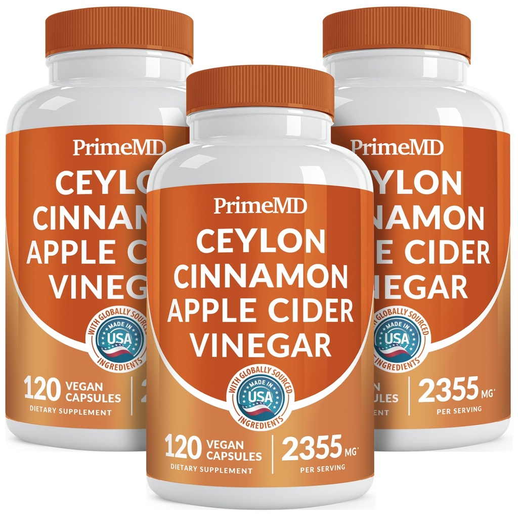 5- v-1 Ceylon Cinamon Kapsule 2355mg - Ceylon Cimet in Apple Cider Vinegar Kapsule - Kurkuma in Panax ginseng - Cinamon dopolnila z bioperinom (120ct, pakiranje po 3)