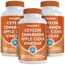 5- v-1 Ceylon Cinamon Kapsule 2355mg - Ceylon Cimet in Apple Cider Vinegar Kapsule - Kurkuma in Panax ginseng - Cinamon dopolnila z bioperinom (120ct, pakiranje po 3)