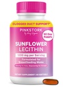 Pink Stork sončnični lecitin dodatek - 1200 mg za zamašeno mleko Ducts - Dojenje Esenciali za poporodne mame - Podpira pretok mleka dojke - 60 Softgels