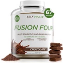 Fuzija Four Vegan Protein Powder - 21g Protein Based Powder - Gluten Free, Dairy Free in Soy-Free, Pea Protein z BCAA - Čokoladne arome - 5 kg