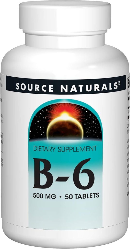Vir Naturals Vitamin B-6, 500 mg Podpora imunskemu sistemu - 50 tablet