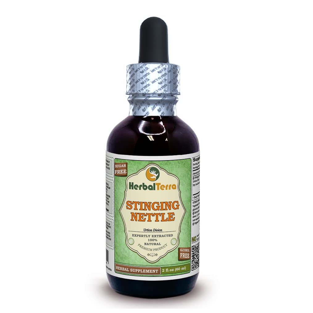 Herbal Terra LLC Sting Nettle (Urtica Dioica) glicerit, organsko posušeni listi brez alkohola tekoči ekstrakt 2 oz