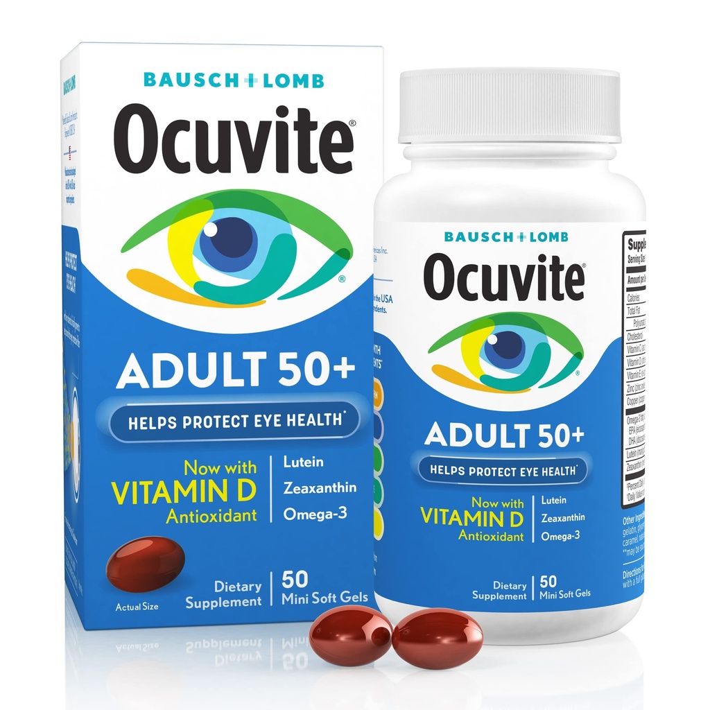 Bausch & Lomb Ocuvite Adult 50+ Eye Vitamin & Mineral Softgels 50 ea (paket po 12)