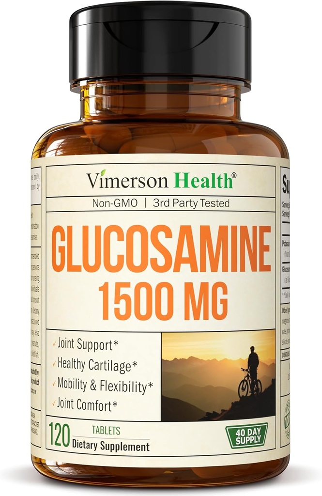 Glukozamin Sulfate 1500mg w/Potassium – FSA Upravičena skupna podpora dodatek za kartilažo, kosti in skupno zdravje, občasno nelagodje olajšanje za hrbet, kolena in roke – glukozamin kompleks 120 Tabs