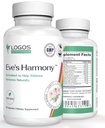 Eve's Harmony Menopause Supplement, Hormone Podpora za ženske s Soy Isoflavones, Black Cohosh & Red Raspberry, Non-GMO Natural PMS & Menopausal Symptom Podpora, 60 Kapsule