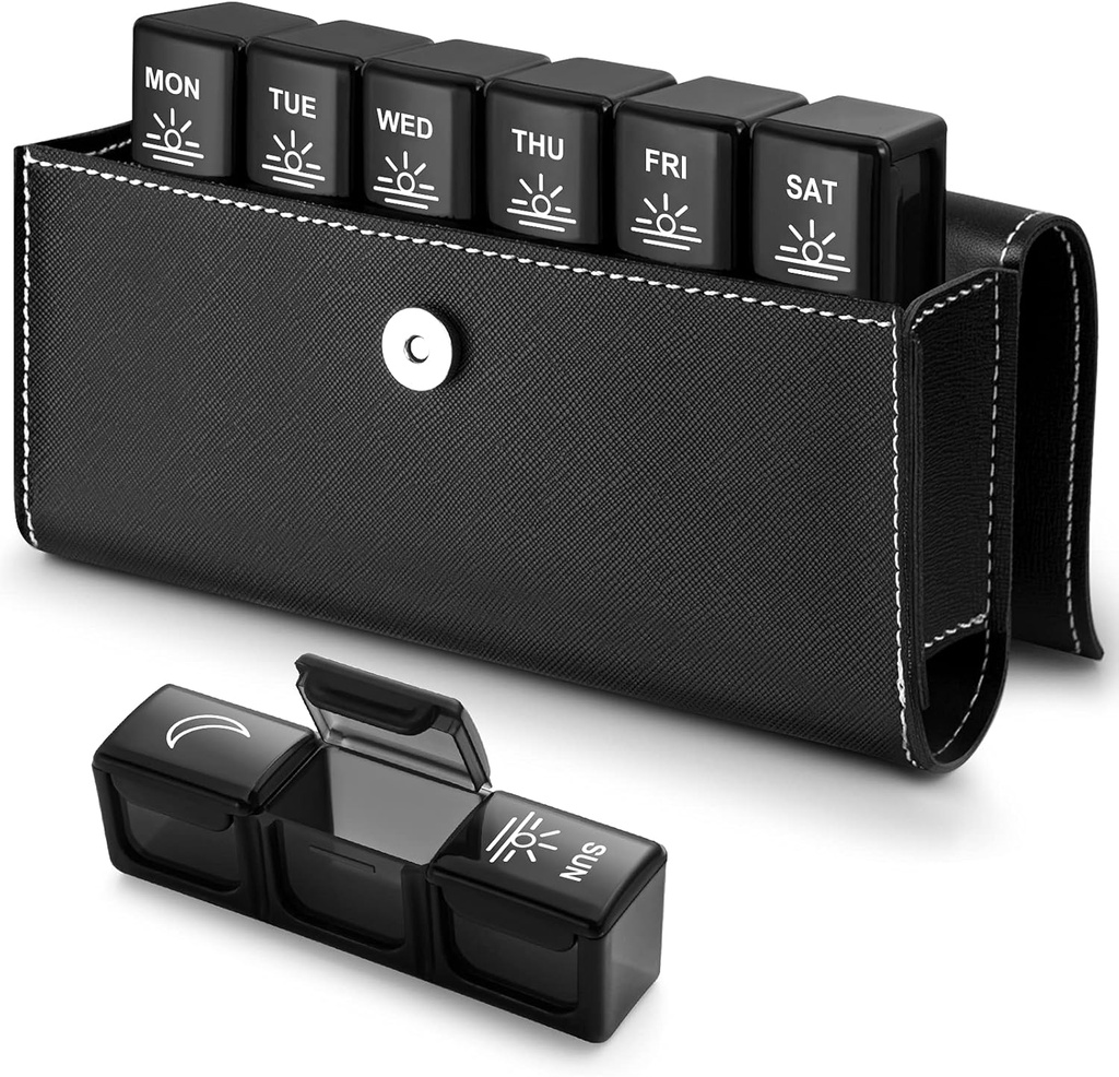 BUG HULL 3x na dan tablete Organizator s PU primeru - tedenski potovalne medicinske škatle za 3 krat na dan