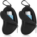 Imetnik Astma Inhaler Neoprene Travel Inhaler Mini vrečka za L-Shaped Inhaler, Vdihovalec ni vključen (črna 2PCS)