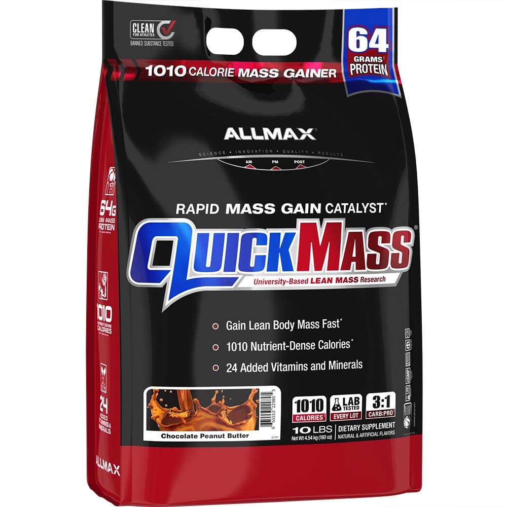 ALLMAX QUICKMASS, Piškotki in krema - 10 lb - Hiter masni delež Katalizator - Do 64 gramov beljakovin na serviranje - 3:1 Carb to Protein Ratio - Zero Trans Fat - Do 70 Servingov
