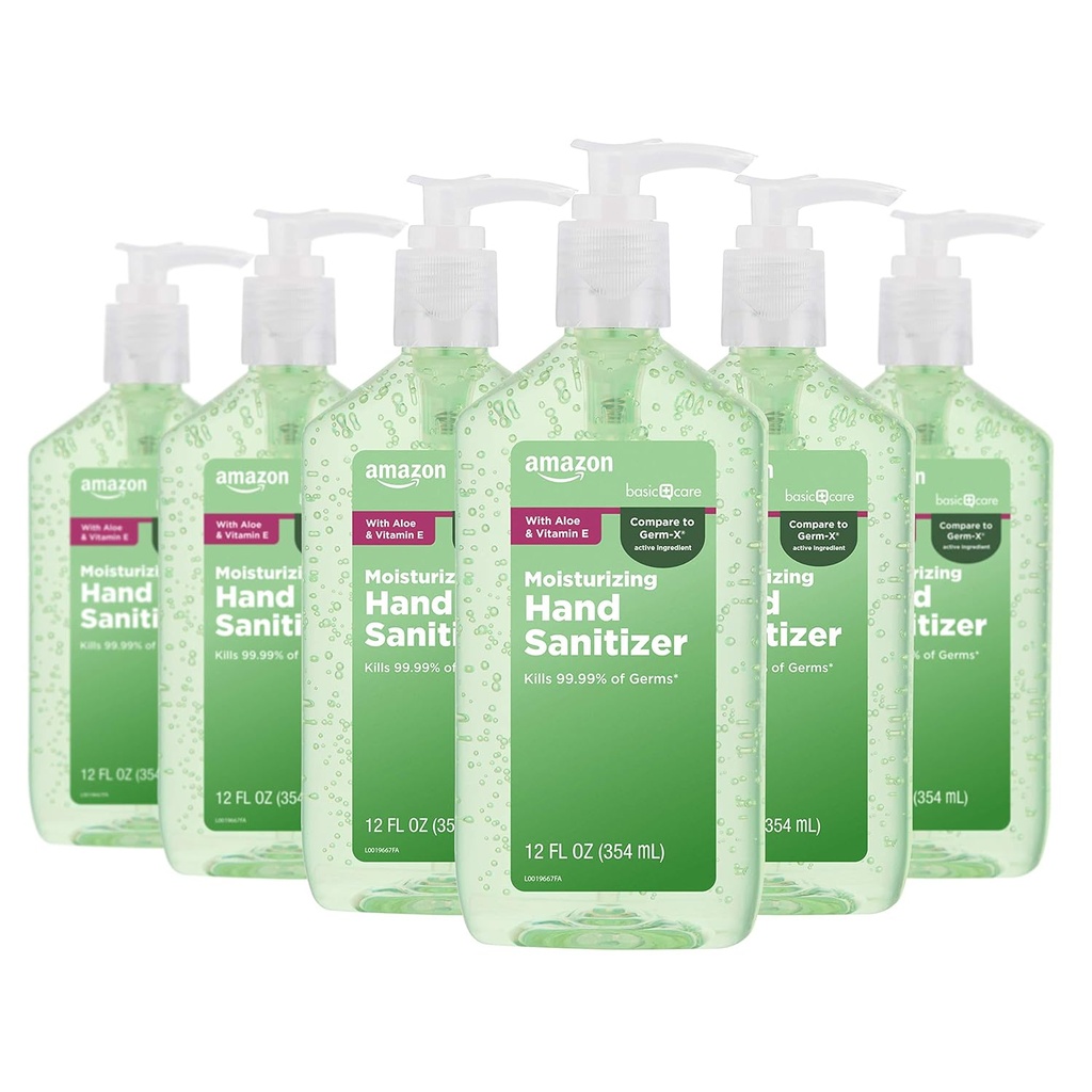 Osnovna nega - Aloe Vera Hand Sanitizer 62%, 12 fl oz (Pack of 6)