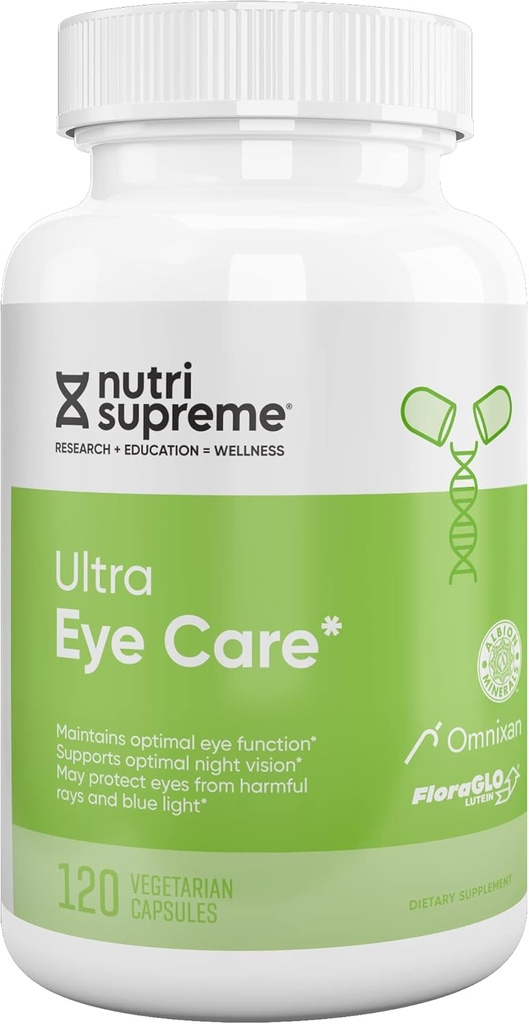 Nutri Supreme Research Ultra Eye Care z luteinom za zdravje in dobro počutje oči, 120 vegetarijanskih kapsul, Košir