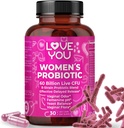 Love You Womens Probiotic, Ph Balance, Ut, Feminine, Vaginal Health Supplement, Pre + Pro + Postbiotik, Zamujena sprostitev, 60 milijard živo CFU, 8-Strain probiotična mešanica, 30 Veg Caps Servings