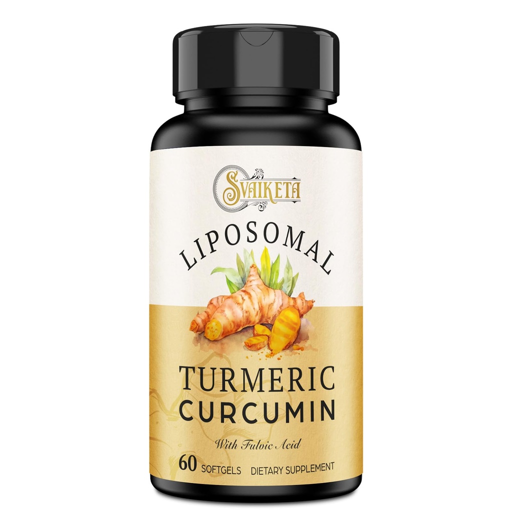 Liposomski kurkumin dodatek 2000mg, 95% standardizirani kurkuminoidni ekstrakt & organski koren prahu s plodovi piperine črni poper (15mg), 60 mehkih gelov