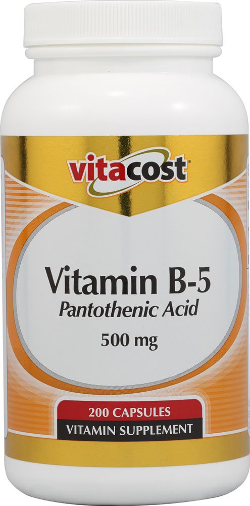 Vitacost Vitamin B5 Pantotenska kislina - 500 mg - 200 kapsul