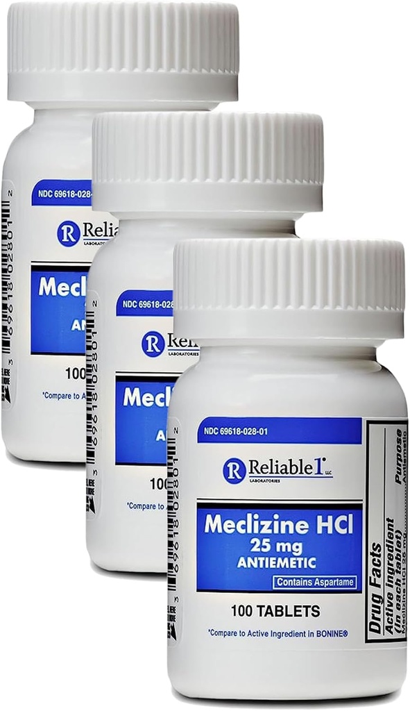 Meclizine HCL 25 mg 100 tablet (1 steklenica) (paket s 3)