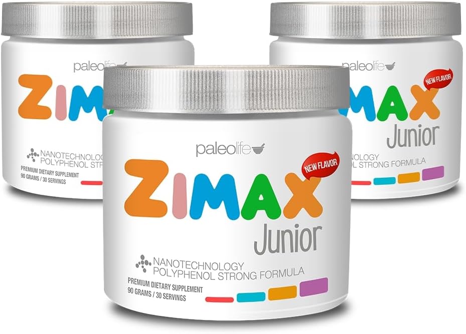 ZIMAX Junior Super ANTIOXIDANT za otroke in mladostnike med 4 in 16 let - 100% naravno z vitaminom c, magnezijem in vitaminom d3 - visoka absorpcija kurkumin, Ginger + minerali