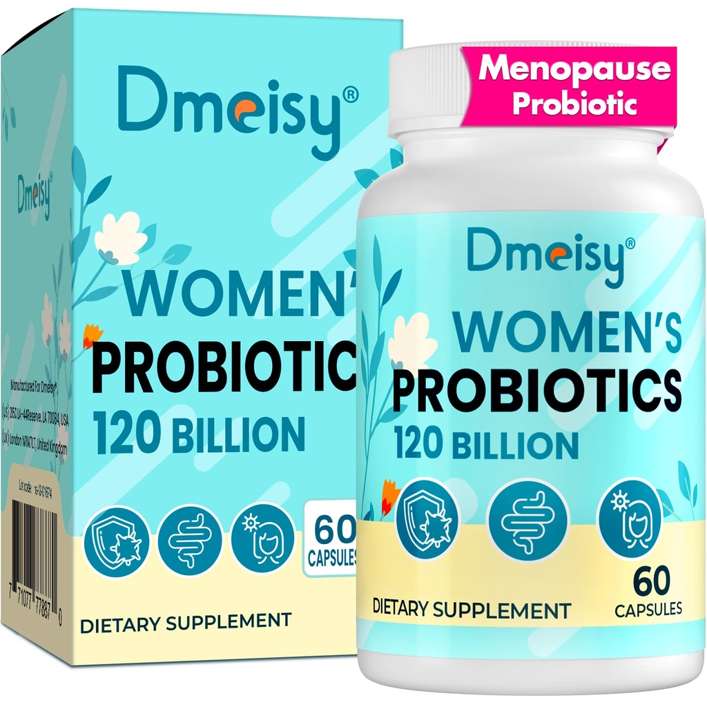 Menopause dopolnila za ženske, 120 milijard CFU probiotik, 13-v-1 zelišča probiotiki kompleks, za Menopause Relief, Hormone Balance, vroče Flashes, nočno potenje, Mood Swings, Gut & Immunity - 60 kapsula