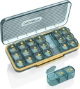 Organizator tablete 3 krat na dan, 7 Day Pill Box 3 krat na dan - Acedada tedenski Vitamin Box Organizator s 7 ločenimi zabojniki, Prenosno dnevno Medicine Planner Primer za vitamin ribje olje dodatek, modra