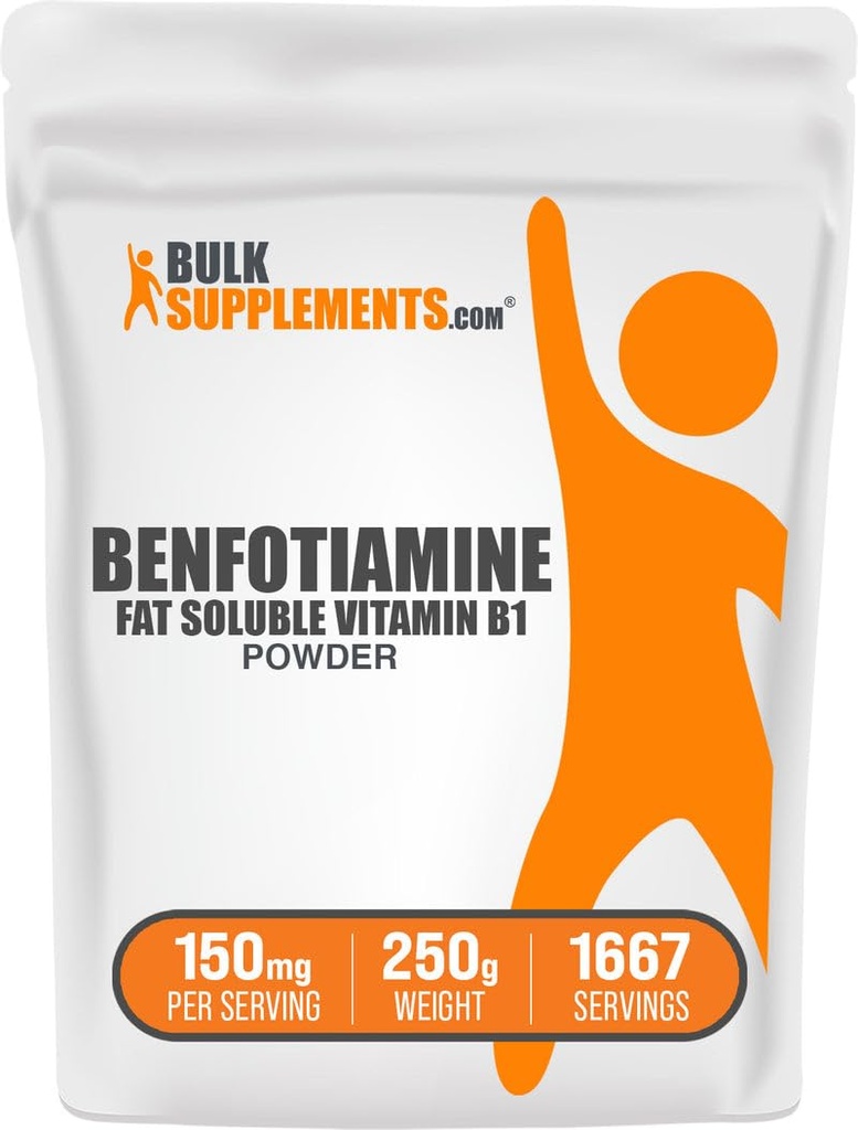 BulkSupplements.com Benfotiamin v prahu - Vitamin B1 Benfotiamin Dopolnilo, maščobe Topen B1 Vitamin - Gluten Free, 150mg na Serving, 250g (8.8 oz) (Pack of 1)