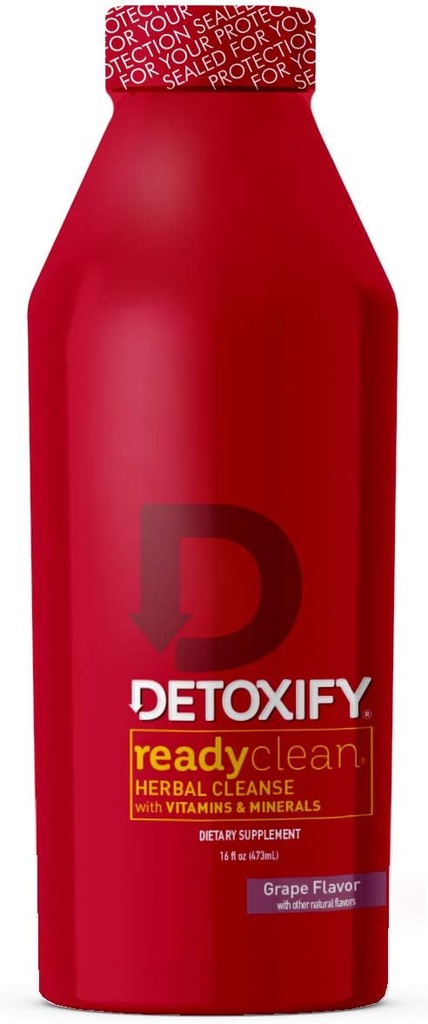Razstrupljanje – Ready Clean Herbal Cleanse – Grozdje– 16 oz – Formulirani zeliščni Detox Drink – Izvleček semen Thistle in izvleček korenine Burdock – Plus Nalepka