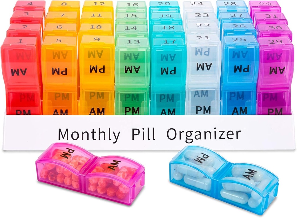 Asprink mesečni tablete Organizator 2 krat na dan,30 dan en mesec tablete Box AM PM,31 dan tablete majhna kosmi za zadrževanje vitaminov,Travel Medicine Organizator,31 dan tablete Organizator dvakrat na dan
