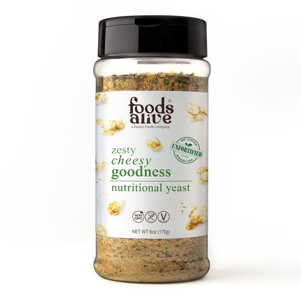 Živila Zesty Cheesy Goodness Nutritional Yeast, 6oz Shaker Jar/Non-Fortified, Vegan sir v prahu začimbe