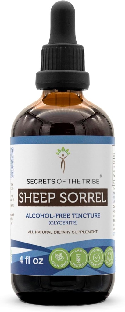Ovčja sorrel tinktura ekstrakt brez alkohola, ovčji sorrel (Rumex Acetosella) posušen zeliščni tinktura dodatek 4 oz