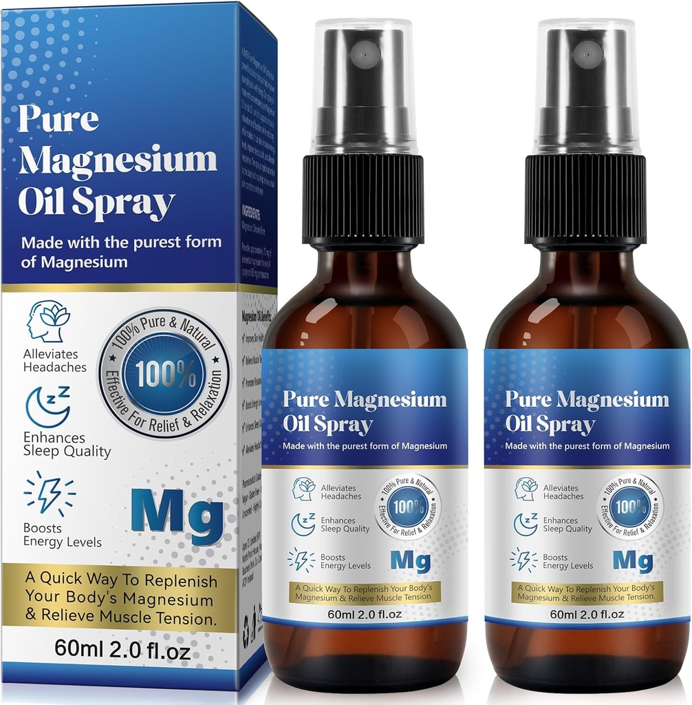 Generic 2 Pack čisto magnezijevo olje pršilo, magnezijevo olje pršilo, 100% čisto in naravno organsko koncentrirano magnezijev klorid olje