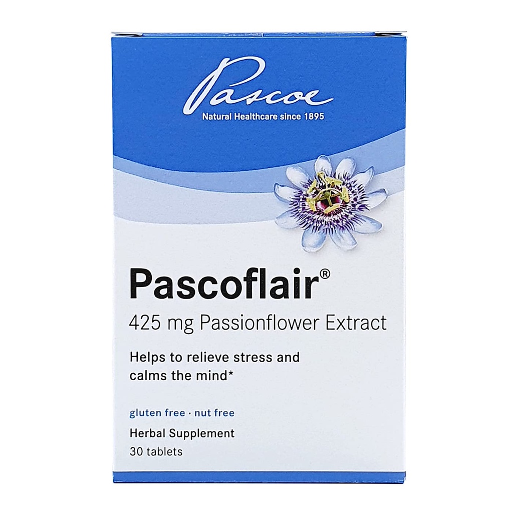 Pascoflair - Zeliščni spanec pomoč za lajšanje nemira in živčnost, umiri um za podporo zdravo in mirno spanje – 425 Mg izvlečka pasijonke na tableto (30 tablet)