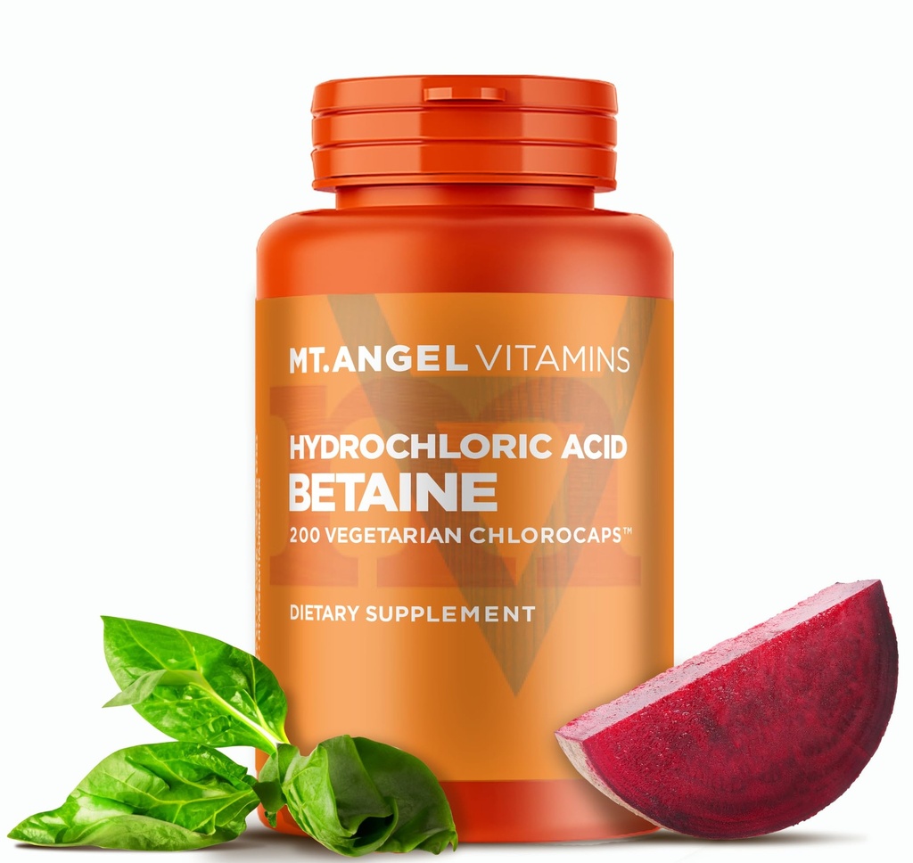 Angelski vitamini - klorovodikova kislina Betain, podpira zdravo prebavo in želodčne sokove (200 vegetarijanskih klorokapov)