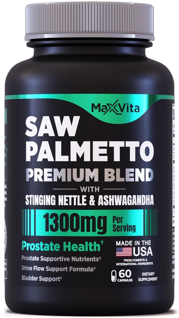 Prostate Premium - Saw Palmetto za moške, Stinging Nettle, Ashwagandha, Lycopen, Bladder & Urinary Relief, Prostate dodatek za moške, 60ct