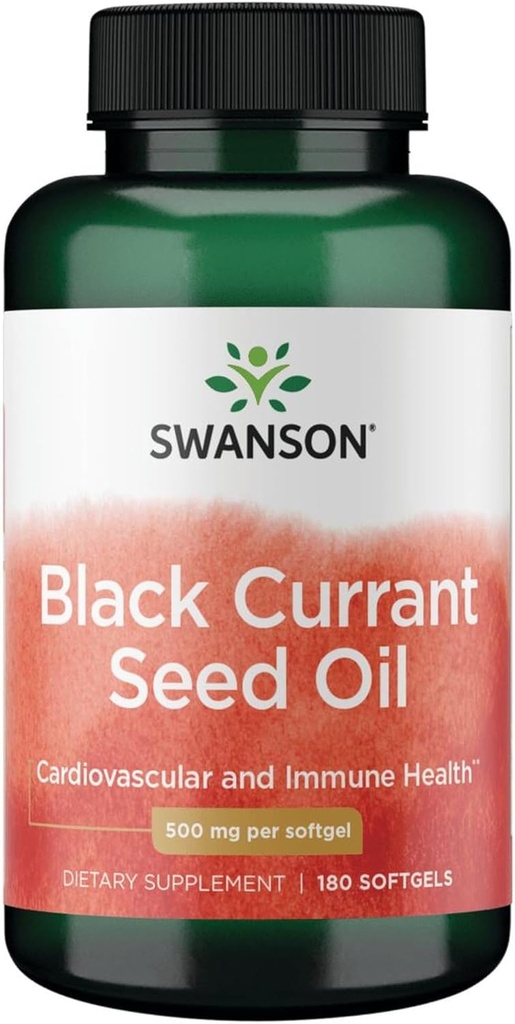 Swanson Black Currant Seed Oil - zeliščni dodatek za spodbujanje imunskega sistema in zdravje srca podporo - Naravna Formula podporo sklepov zdravje - (180 Softgels, 500mg vsak)