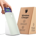 Elvy Fast Qi Wireless Charger za mobilne telefone - Zasnovan s tehnologijo EMF za izboljšano polnjenje, napredno okoljsko zaščito, Lab Tested by Ordos Tech, 2023 (Mint Green)