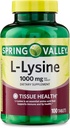 L-Lysine 1000 mg tablete – nadomestek za kožo, imuno in kolagen podporo – Esencialna aminokislina, 100 število, Gluten-free za dnevno dobro počutje