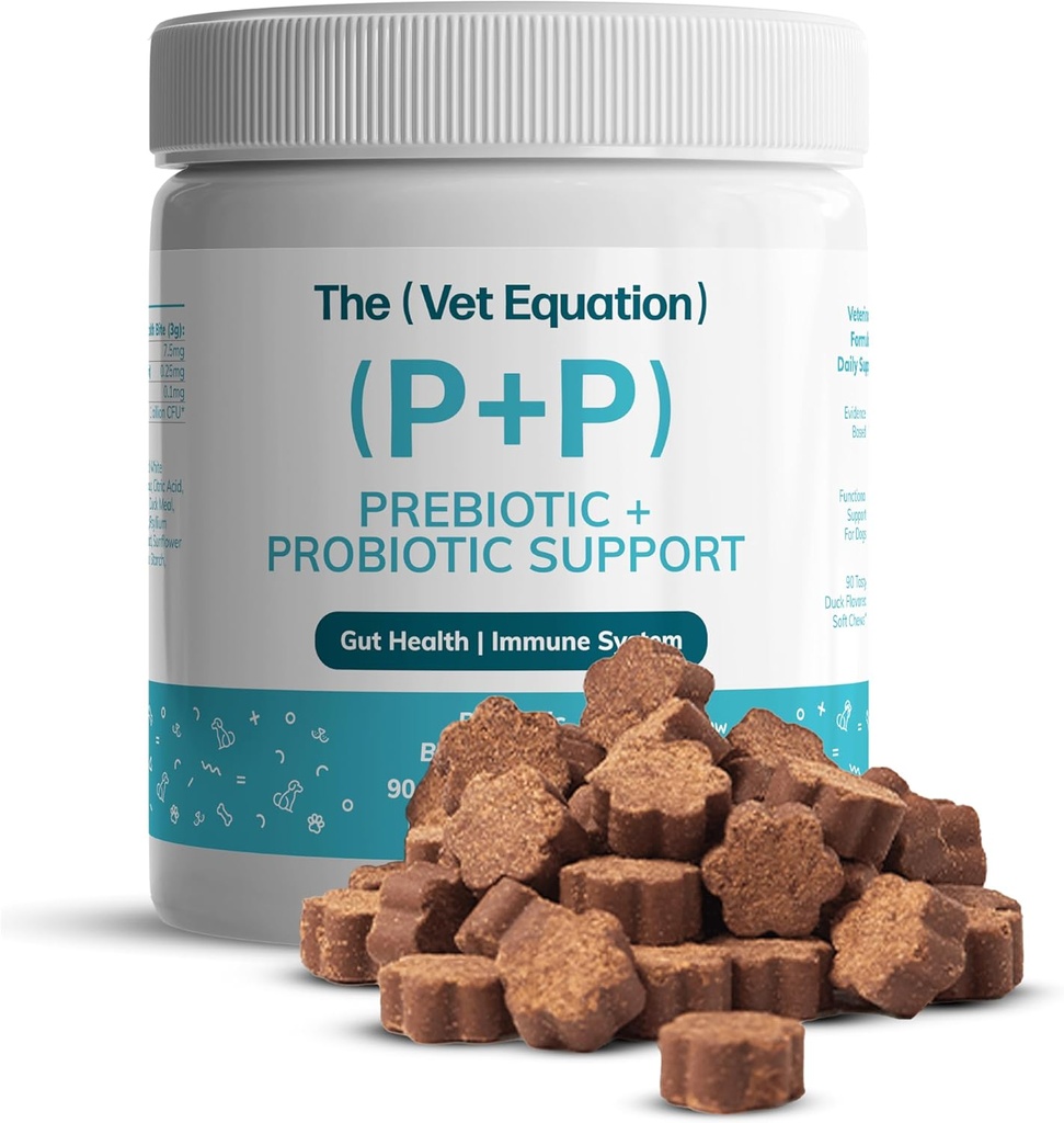 Prebiotik in probiotik za pse – Prebavne in Gut Health Chews – Naravne račje arome, 90 – z Bacillus subtilis, vitamin B12 in folna kislina – podpira imuno in prebavno zdravje