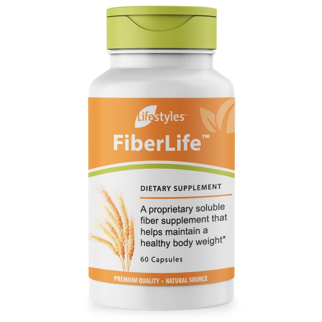 Lifestyles FiberLife Supplement – Topen Fiber za digestivno zdravje in holesterol podporo s Konjac, Guar Gum, Xanthan Gum, in Cinamon – Izdelano v Kanadi – 60 Kapsule (60 Kapsule (Pack po 1))