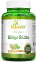 NutreeVit 100% Organic Ginkgo Biloba kapsule - podpira zdravje možganov, duševno budnost, kroženje, in poveča spomin - Organski antioksidant - 100 Count steklenica