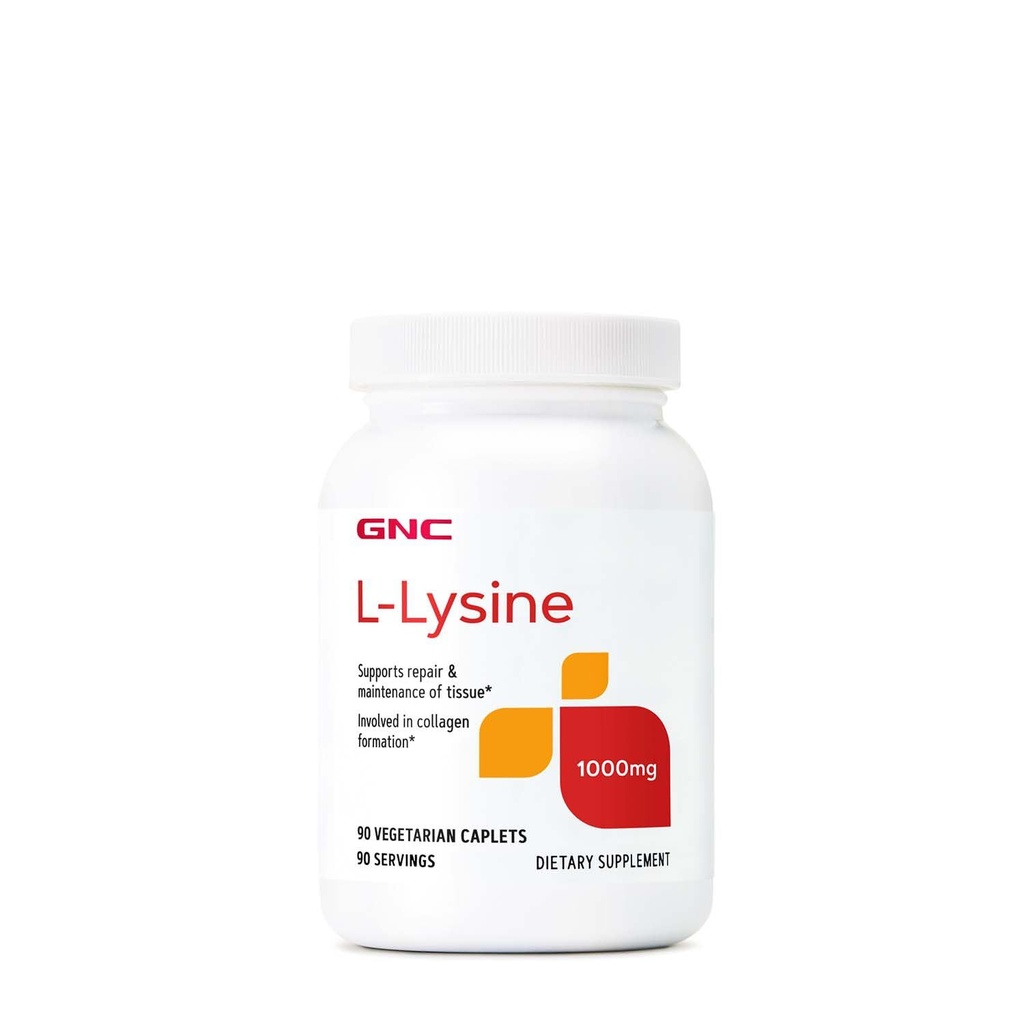 GNC L-Lysine 1000mg - 90 vegetarijanskih tablet (90 servingov)