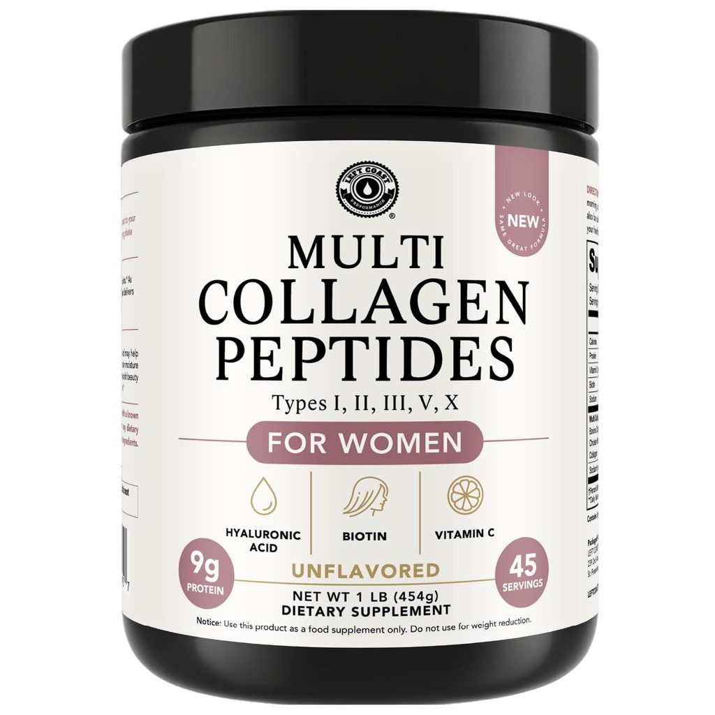 Več kolagenskih peptidov v prahu vrste I, II, III, V, X več kolagenskih beljakovin v prahu s hialuronsko kislino, biotin, vitamin C, za kožne nohte sklepov in Gut zdravje - Keto, Ne-GMO dodatek