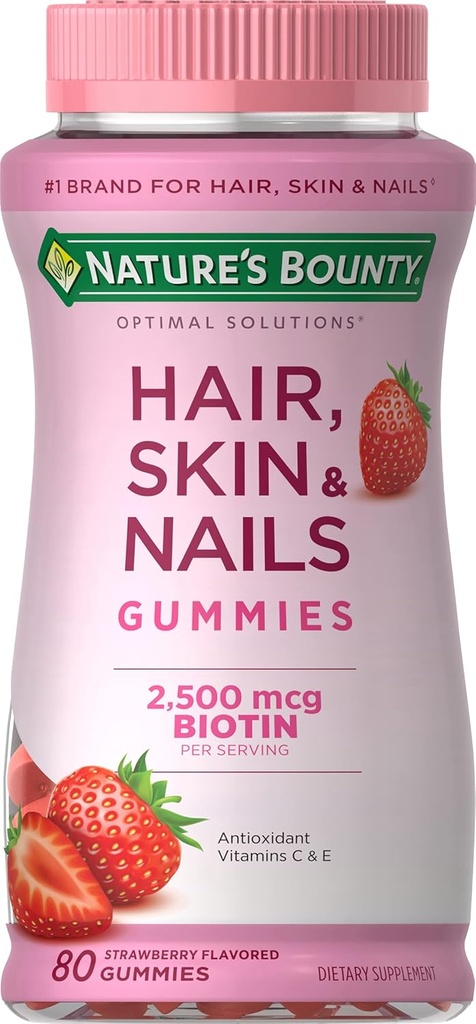 Naravni vitamin Biotin Optimalne rešitve las, kože in nohtov Gumies, 200 Štetje