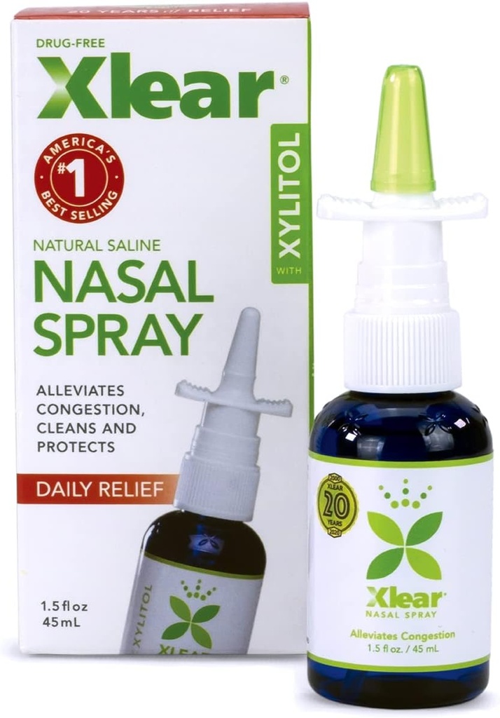 Xlear Natural Nasal Spray z Xilitol, 1,5 fl oz (Pack of 12)