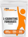 BulkSupplements.com L-Carnitine Fumarate prašek - Carnitine Supplement, Športna prehrana, L-Carnitine 500mg - Gluten Free, 500mg na Serving, Gluten Free, 250g (8,8 oz) (Pack of 1)