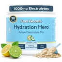 Feel Goods Hidracija Hero, 1.000mg Elektroliti v prahu, brez sladkorja, magnezij, organska Aloe Vera, organska Aloe, L Theanin, Vitamin C & B12, Ne GSO, Keto, Vegan 