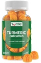 Curcumin Kurkumin Gummies – ekstra moč 2000mg 8:1 Ekstrakt Kurkuma dodatek Gummies s črnim poprom & Ginger – Vegan non-GMO skupno podporo žvečenje – Breskova aroma, 60 Count