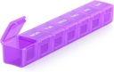 Sukuos Extra velike tedenske tablete Organizator, 7 Day Daily Pill Box Primer Artritis prijazen, Silkcreen Printed Medicine Container s Clear Lid za vitamine, ribje olje ali dodatki (Purple)