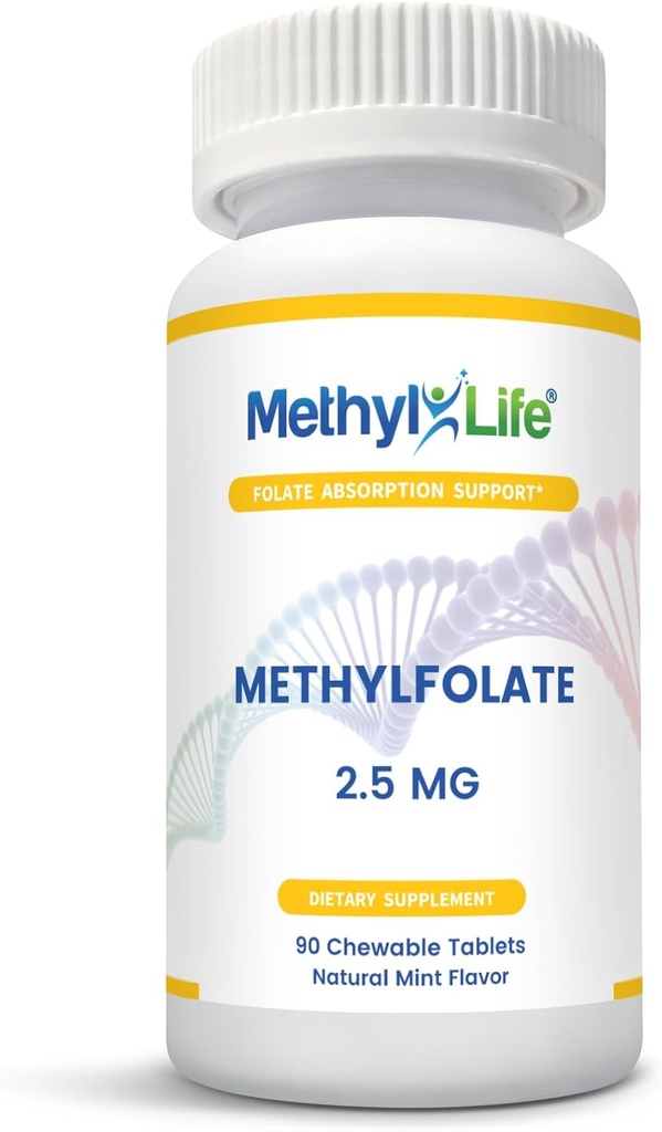 L-metilfolat 2,5 - L-5-MTHF kot Magnafolat-C (2.500 μg na tableto) - [90 žvečljivih tablet]
