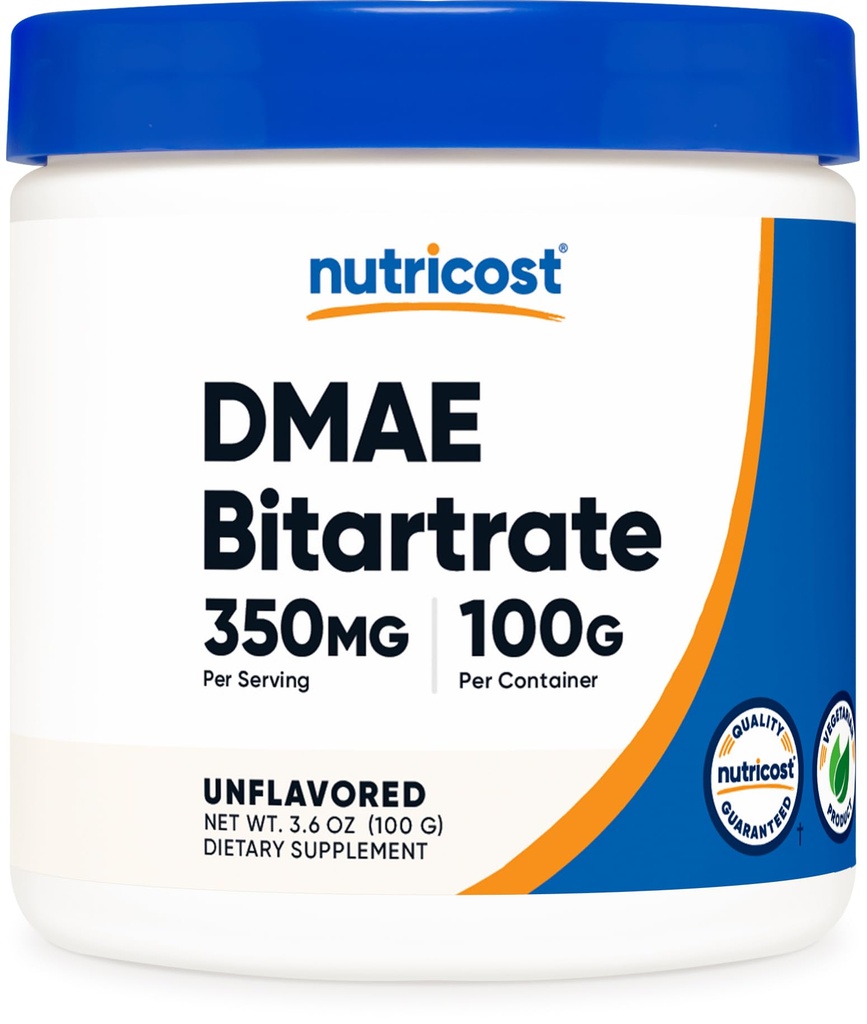 Nutricost Pure DMAE- bitartrat v prahu 100 gramov